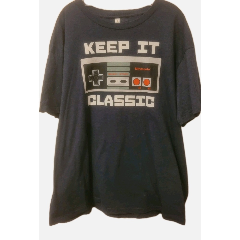 Nintendo Keep It Classic Graphic‎ Tee Size 2XL Blue